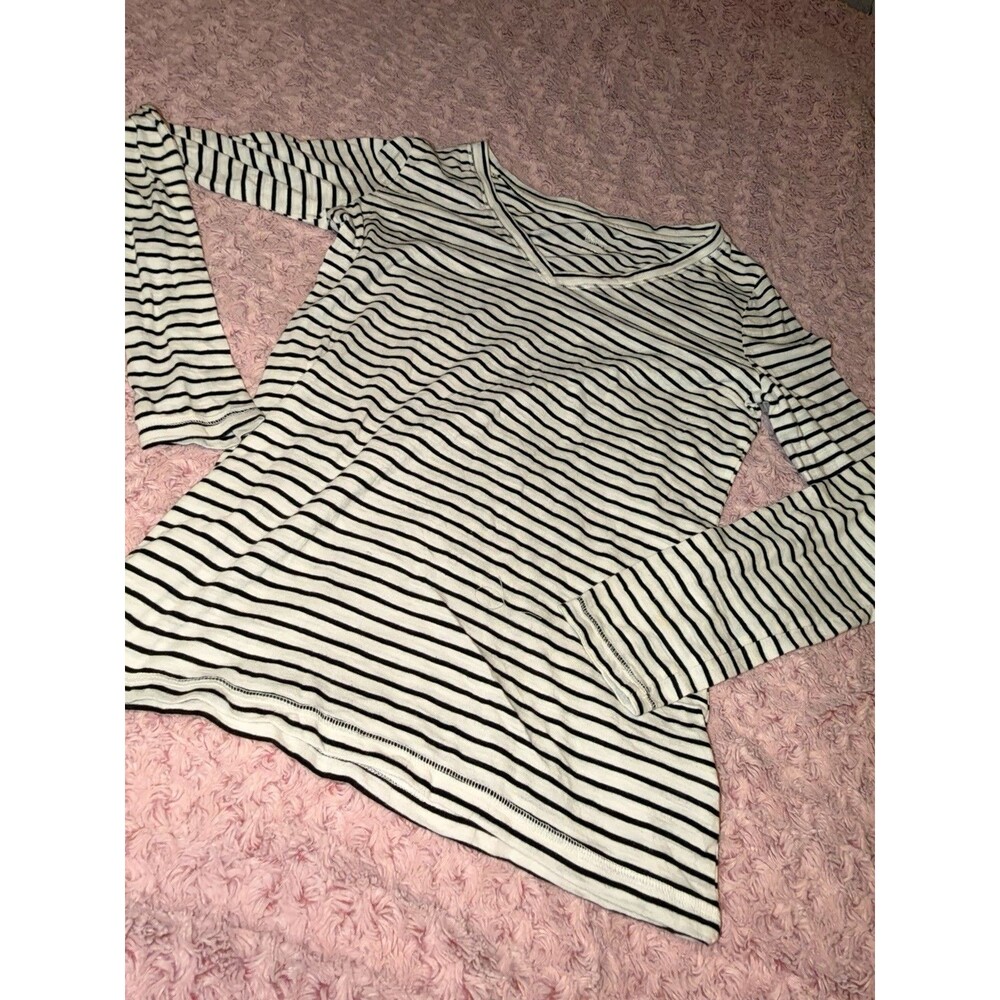WOMAN'S MOSSIMO Supply CO. LONG SLEEVE PULLOVER STRIPED BLOUSE TOP Medium